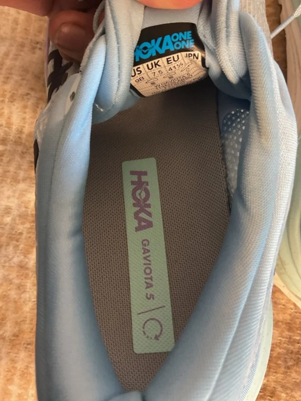 HOKA Gaviota 5 Women's Running Shoes - Light Blue with Mint & Lavender Accents